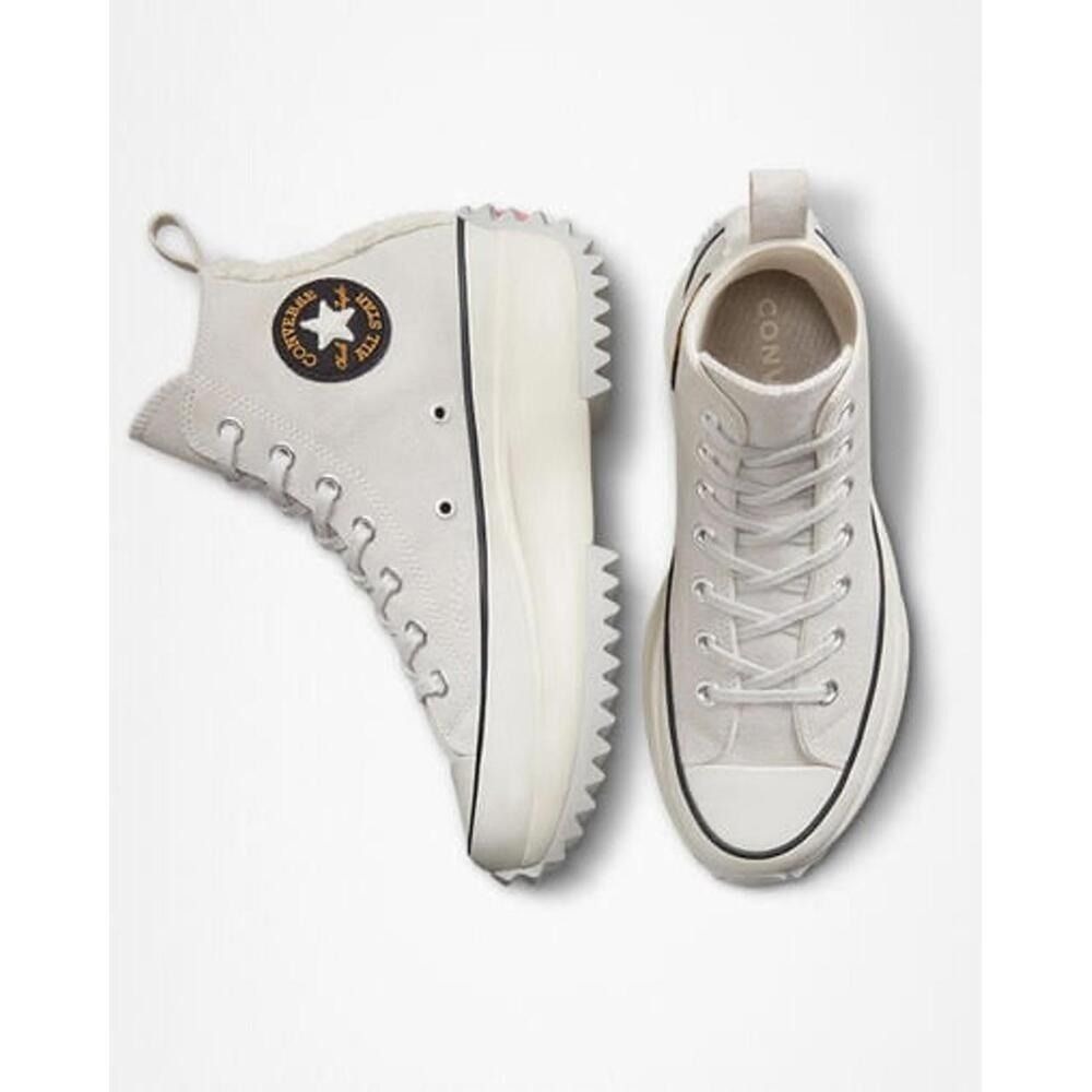Converse Run Star Hike Sherpa Trim Hi Top Boot 172499C Mouse Gray Womens 8.5 NEW
